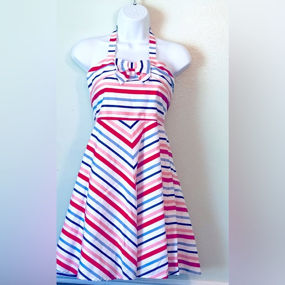 Janie And Jack Knit Dress Size 12 Multi Pink. Condition is Pre-owned